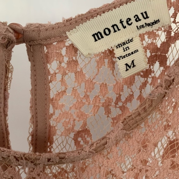MONTEAU Top Lined Laced Top-Mauve size Medium - Picture 9 of 15